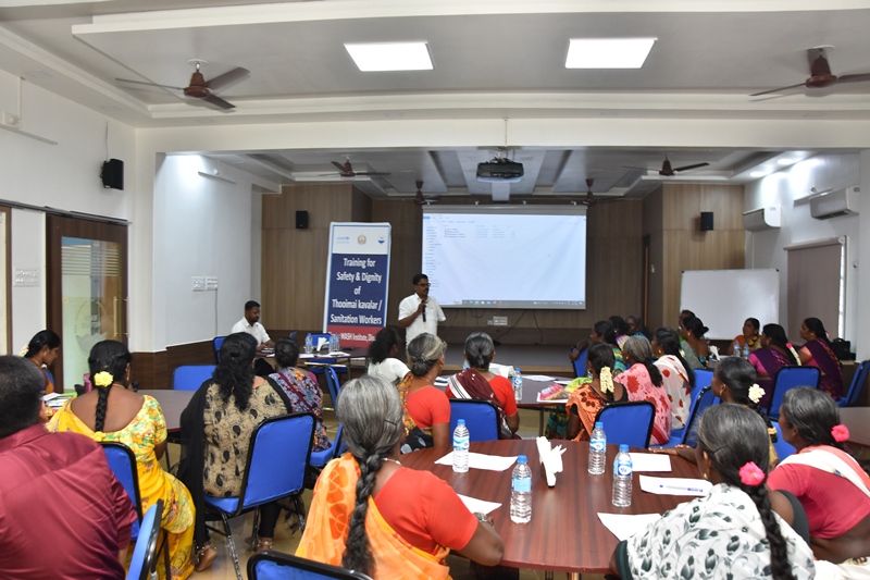In collaboration with UNICEF India and District Rural Development Agency (DRDA) – Dindigul, WASH Institute organized second batch of the Training for Safety & Dignity of Thooimai Kavalar / Sanitation Workers, September 22, 2023, WASH Institute, Dindigul, Tamil Nadu.